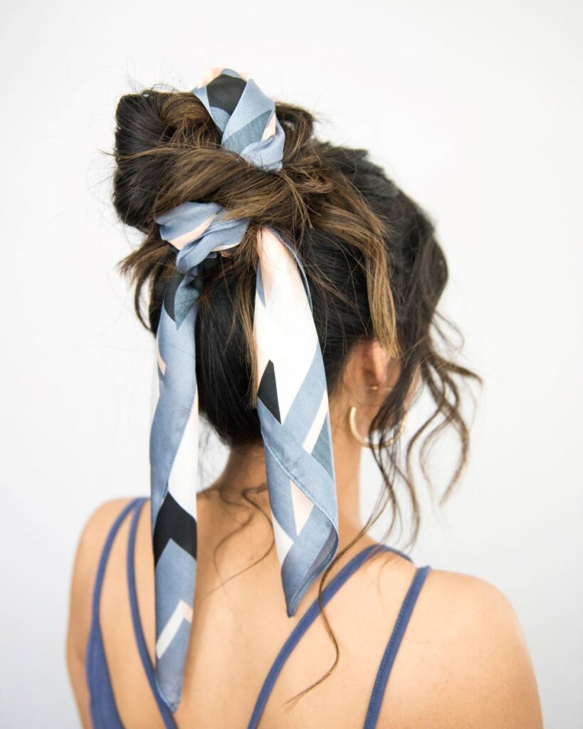 Messy Bun with a Scarf
