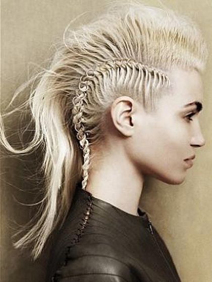 Mohawk with Intricate Designs