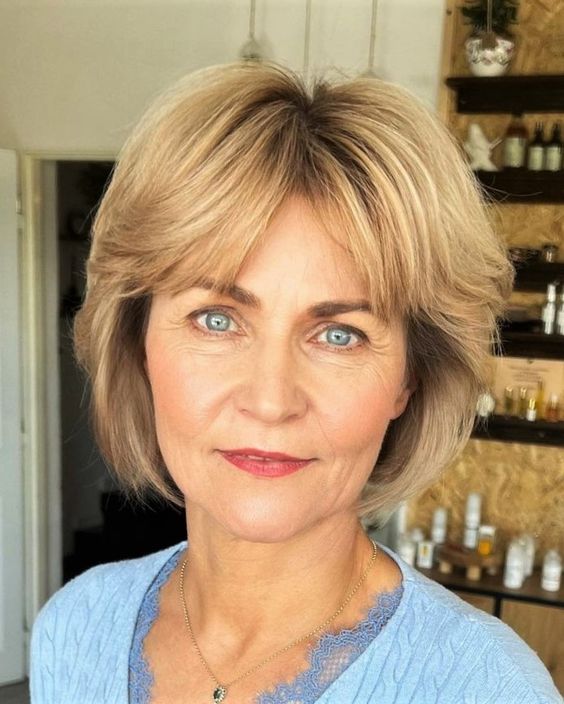 Curtain Bangs Hairstyles for Women Over 50