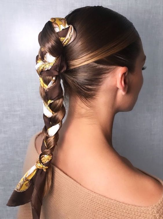 The Braided Ponytail with Ribbons