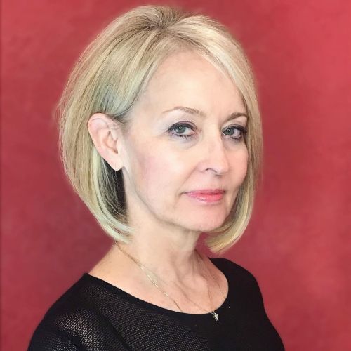 Tousled Bob Medium Length Hairstyles for Women Over 50