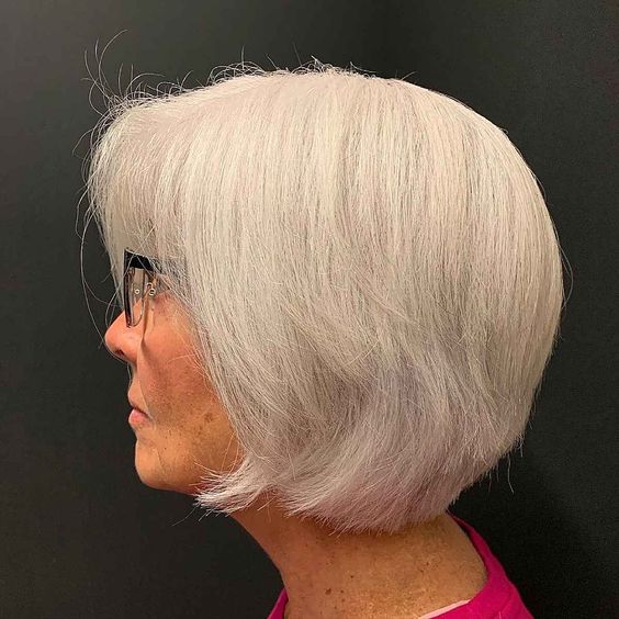 A-Line Bob Medium Layered Bob Hairstyles for old women