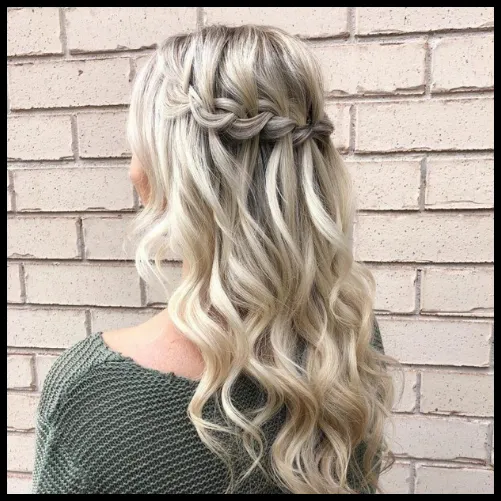 Wedding Half up Half down HairstylesWaterfall Braid