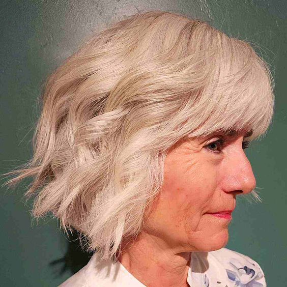 Chopped Pixie Medium Layered Bob Hairstyles for old women