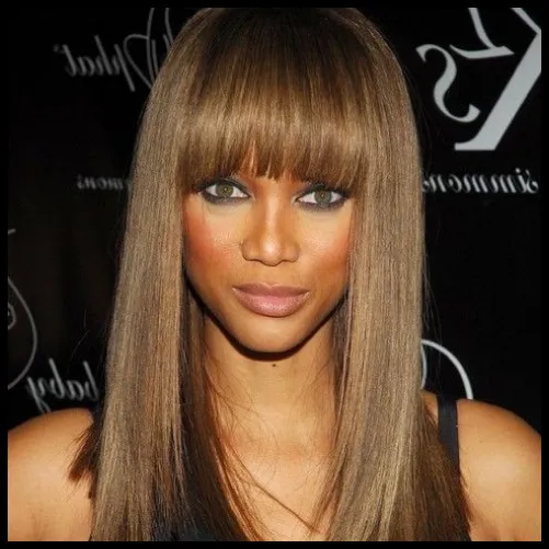 Pin-straight with Bangs