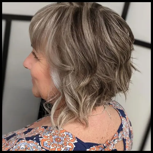 Thick Silver Bob with Fringe