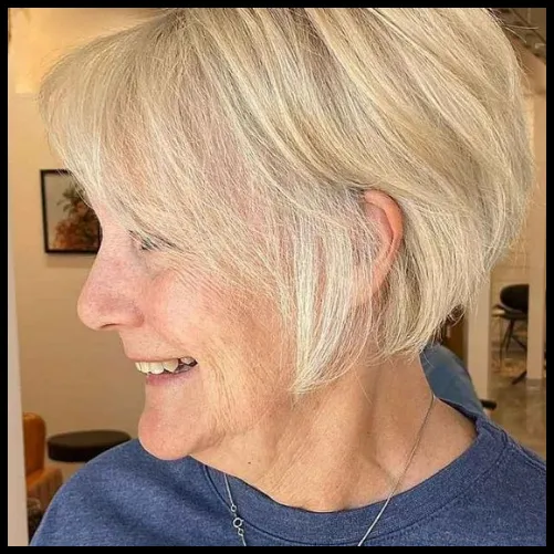 Side-Swept Inverted Bob with Stacked Layers