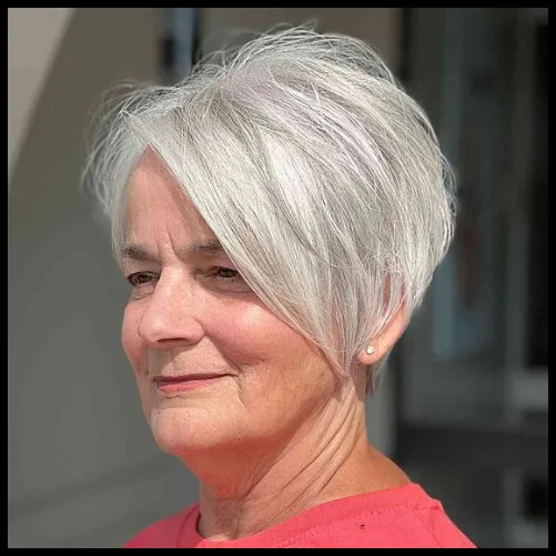 Medium Length Hairstyles for Women Over 50:
Tousled Pixie