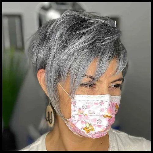 Messy Gray Pixie Cut