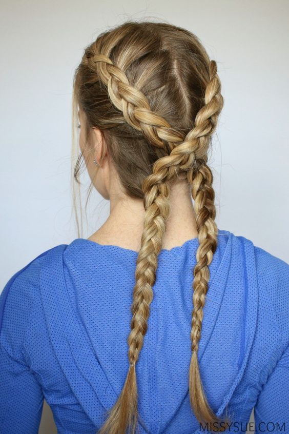 Dutch Braid Softball Hairstyles