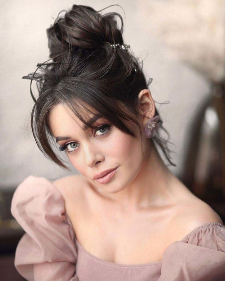 High Bun with Bangs