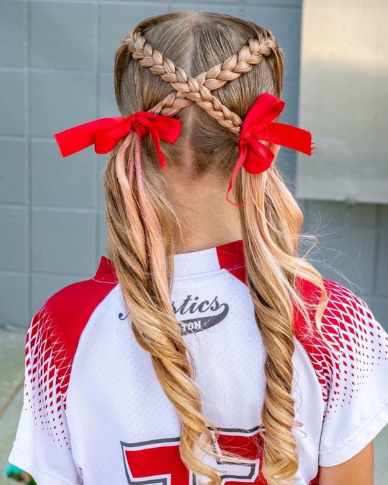 High Pigtails Softball Hairstyles