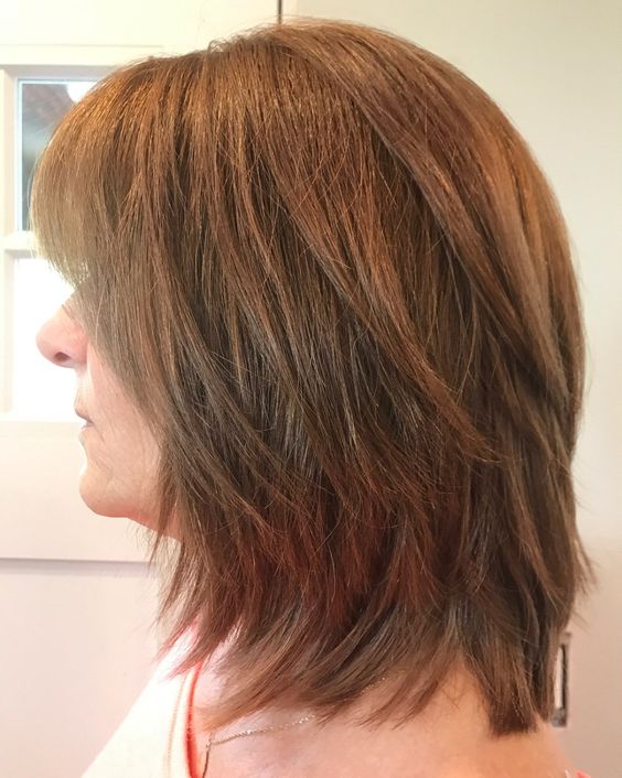 Layered Shag Medium Layered Bob Hairstyles for old women