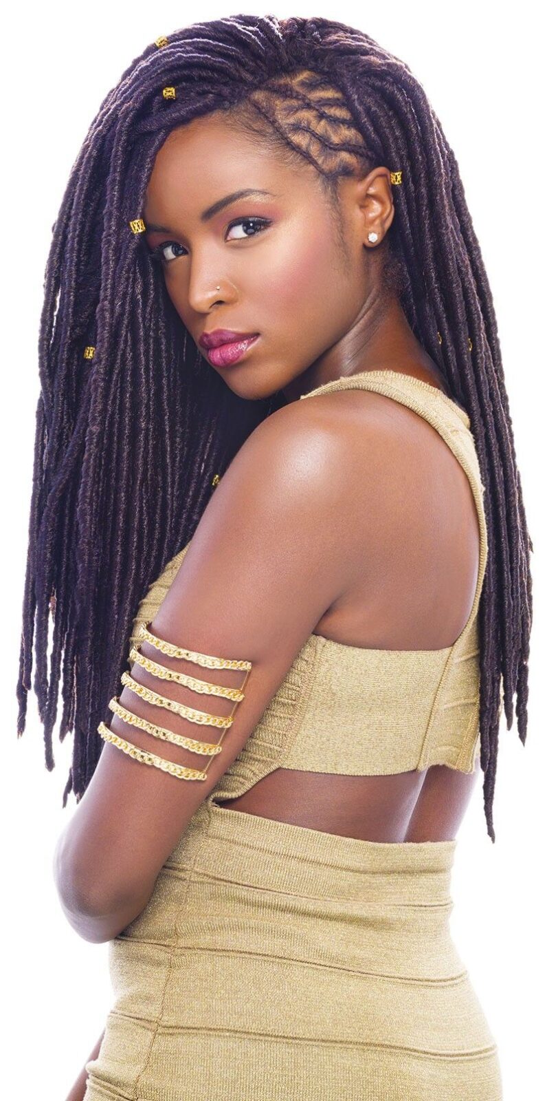 Locs with Side Cornrows