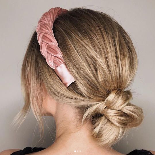 Low Bun with Headband Softball Hairstyles