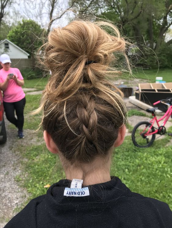 Messy Bun Softball Hairstyles