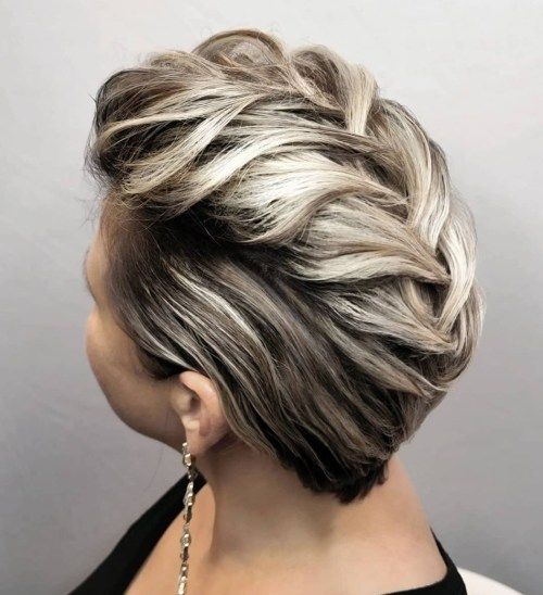 Mohawk Braid Medium Layered Bob Hairstyles for old women