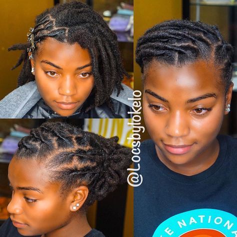 Side-Parted Short Locs