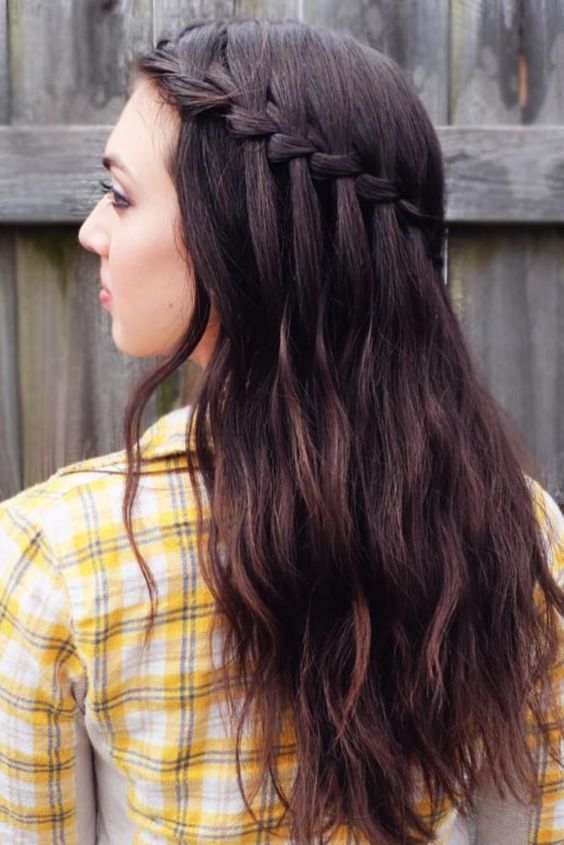 Waterfall Braid Softball Hairstyles