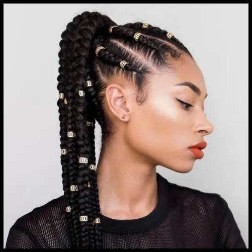 Cornrow Ponytail with Twisted Details